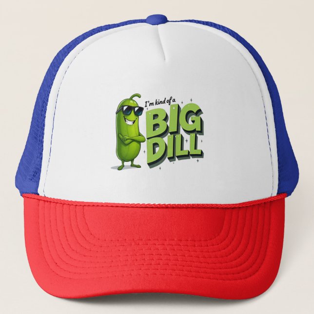 Dill Pickles Lovers Gift - Funny Cartoon Designs Truckerkappe (Vorderseite)
