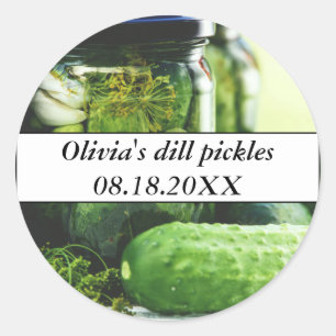 Dill Pickles Mason Jars Cucumbers hausgemachte Leb Runder Aufkleber