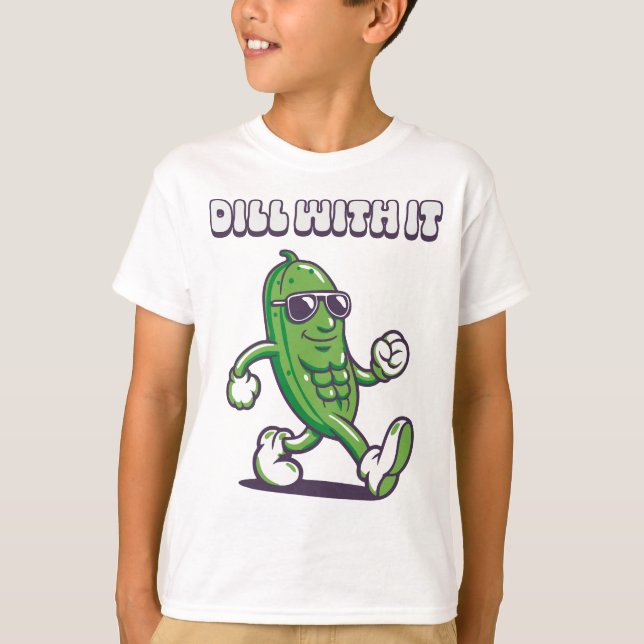 Dill with it Cool Pickle Boy's T-Shirt (Vorderseite)