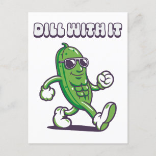 Dill with it Cool Pickle Feiertagspostkarte