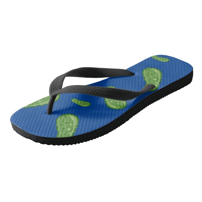 Dill with it Design - Erwachsene Flip Flops, breit Flops (Schrägansicht)