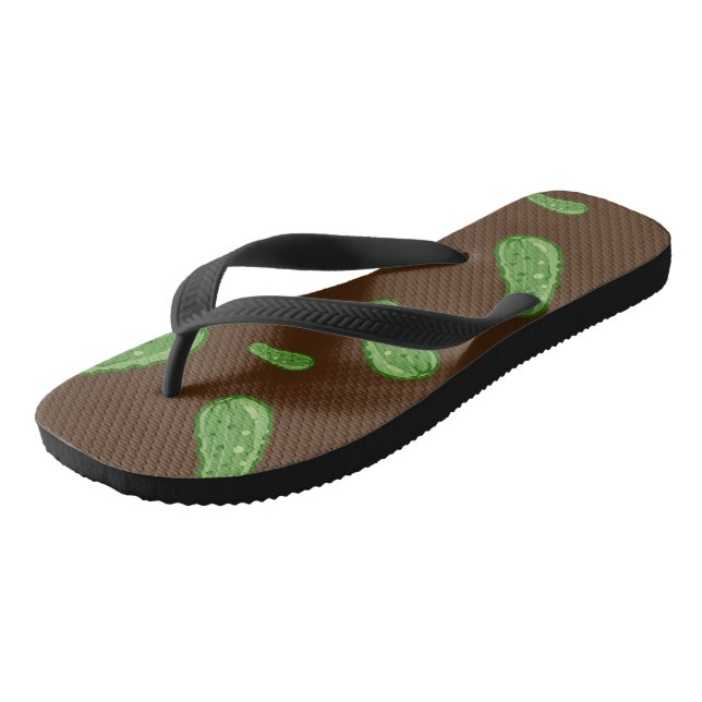 Dill with it Design - Erwachsene Flip Flops, breit Flops (Schrägansicht)