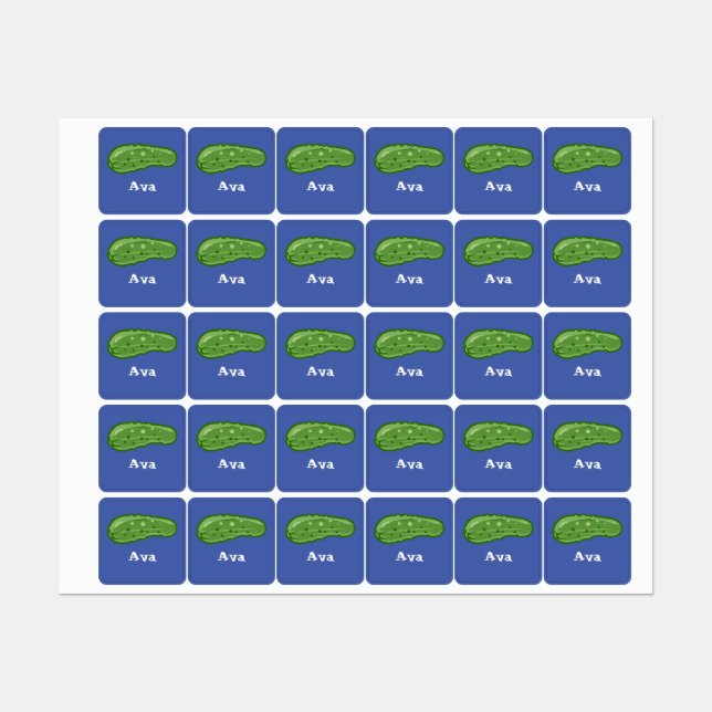 Dill with It Design - Kleines Quadrat Bekleidungse Etiketten (Blatt)