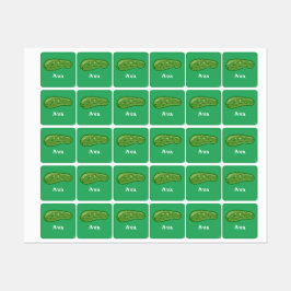 Dill with It Design - Kleines Quadrat Bekleidungse Etiketten