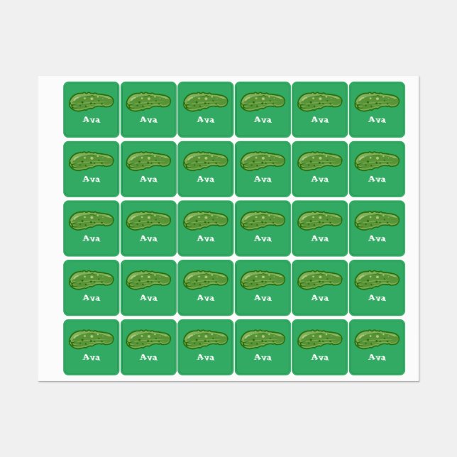 Dill with It Design - Kleines Quadrat Bekleidungse Etiketten (Blatt)