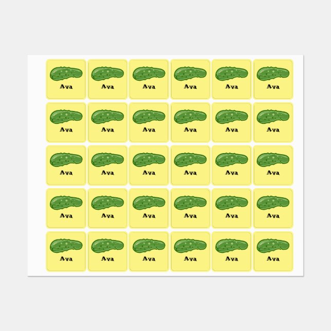 Dill with It Design - Kleines Quadrat Bekleidungse Etiketten (Blatt)