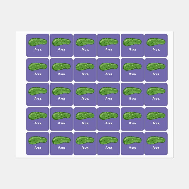 Dill with It Design - Kleines Quadrat Bekleidungse Etiketten (Blatt)