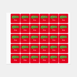 Dill with It Design - Kleines Quadrat Bekleidungse Etiketten