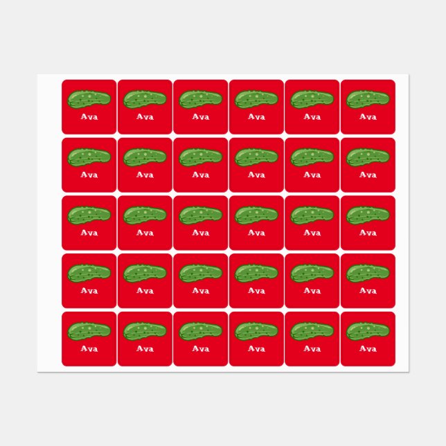 Dill with It Design - Kleines Quadrat Bekleidungse Etiketten (Blatt)
