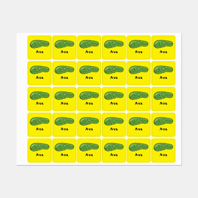 Dill with It Design - Kleines Quadrat Bekleidungse Etiketten (Blatt)