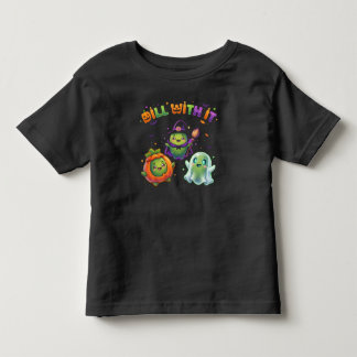 „Dill With It“ Kürbis-Wortspiel Lustiges Gruselige Kleinkind T-shirt