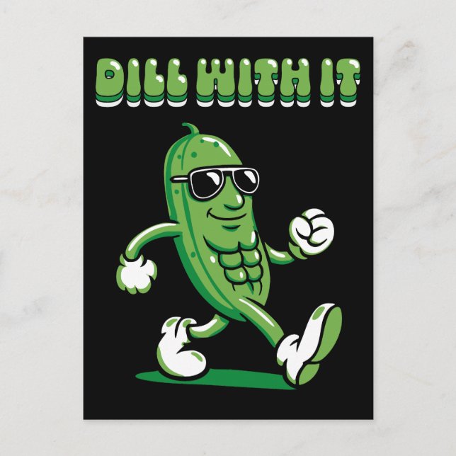 Dill with it Pickle Puff Feiertagspostkarte (Vorderseite)