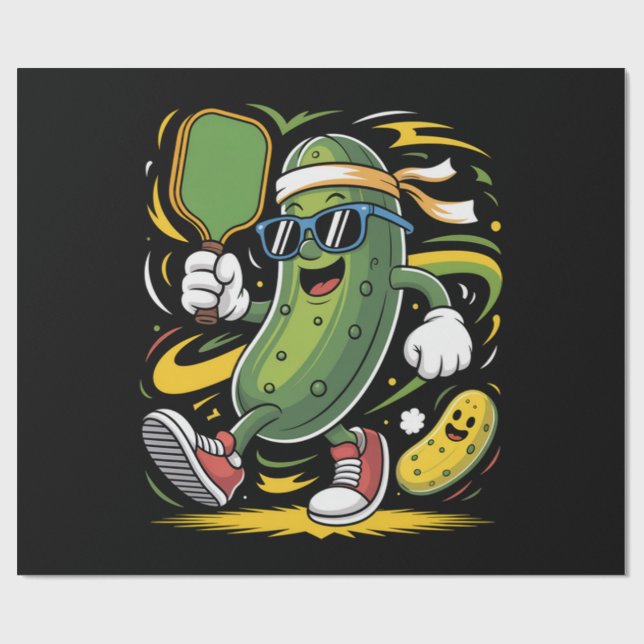 Dillgurke spielt Pickleball Geschenkpapier (Flach)