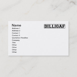 DILLIGAF - Lustige unhöfliche "tun ich schauen, Visitenkarte