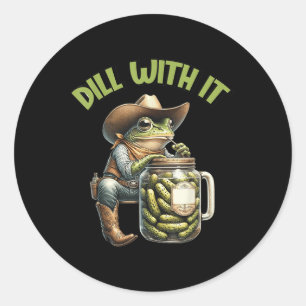 Dillin mit Yall Funny Western Cowboy Pickle Cowbo Runder Aufkleber