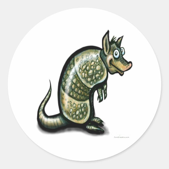 Dillo Runder Aufkleber (Vorderseite)