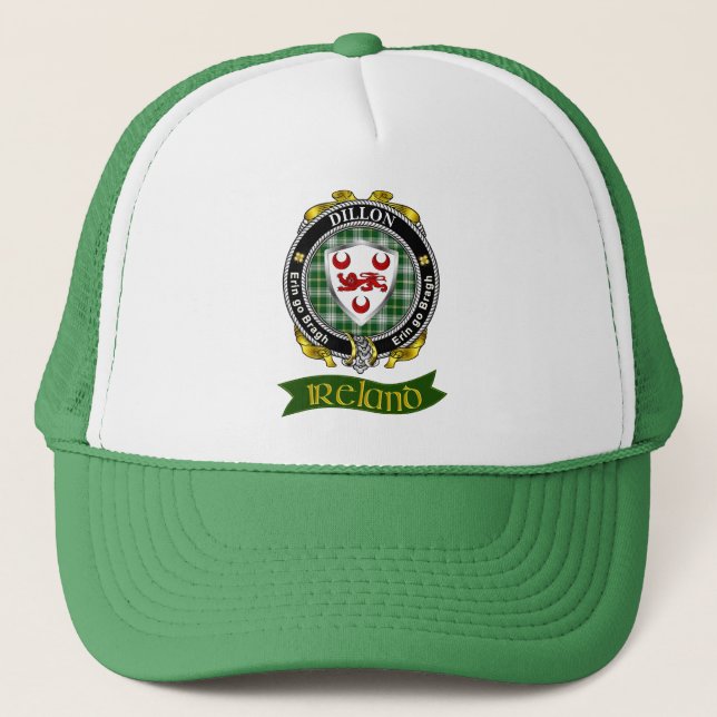 Dillon Irish Shield Personalisiert Trucker Hat Truckerkappe (Vorderseite)