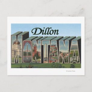 Dillon, Montana - Große Buchstabenszenen Postkarte