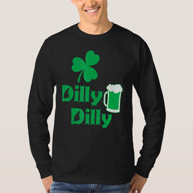 Dilly Clover Leaf Lucky Irish St Patrick's Day Bee T-Shirt (Vorderseite)