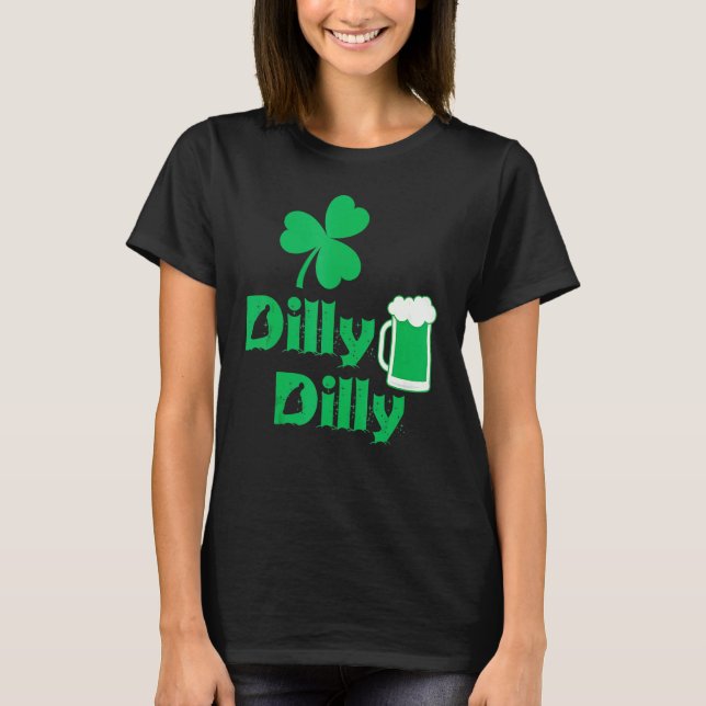 Dilly Clover Leaf Lucky Irish St Patrick's Day Bee T-Shirt (Vorderseite)