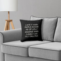Dilly Dally Black Throw Kissen