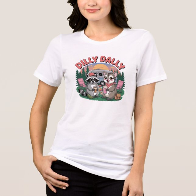 Dilly Dally Camping Buddies Abenteuer Tri-Blend Shirt (Vorderseite)
