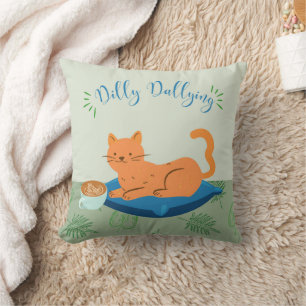 Dilly Dallying Orange Cat Kissen
