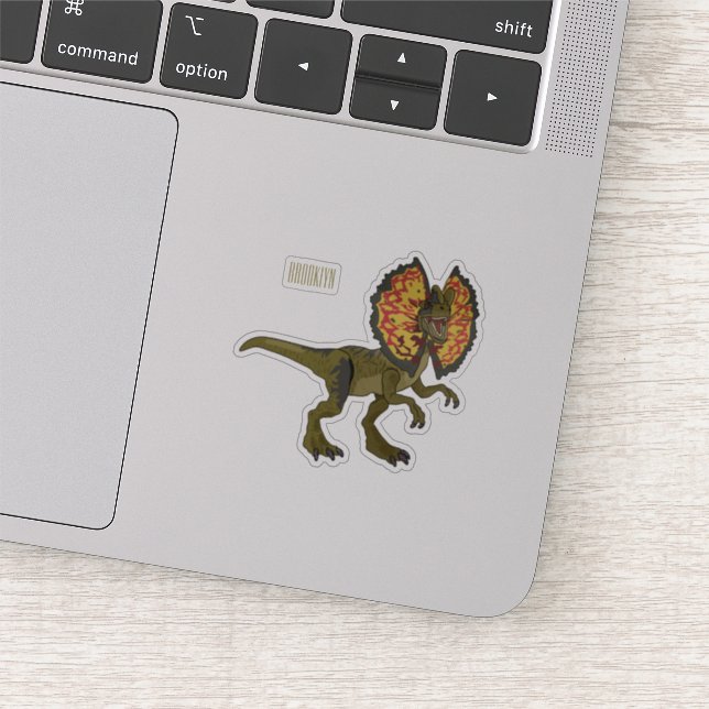 Dilophosaurus-Cartoon Aufkleber (Ausschnitt)