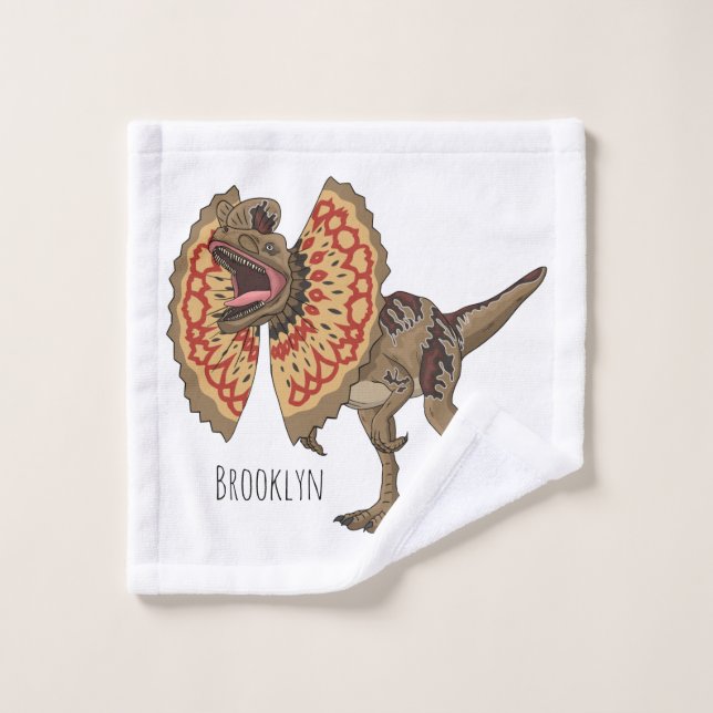 Dilophosaurus-Cartoon Badhandtuch Set (Waschlappen)