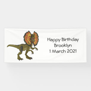Dilophosaurus-Cartoon Banner