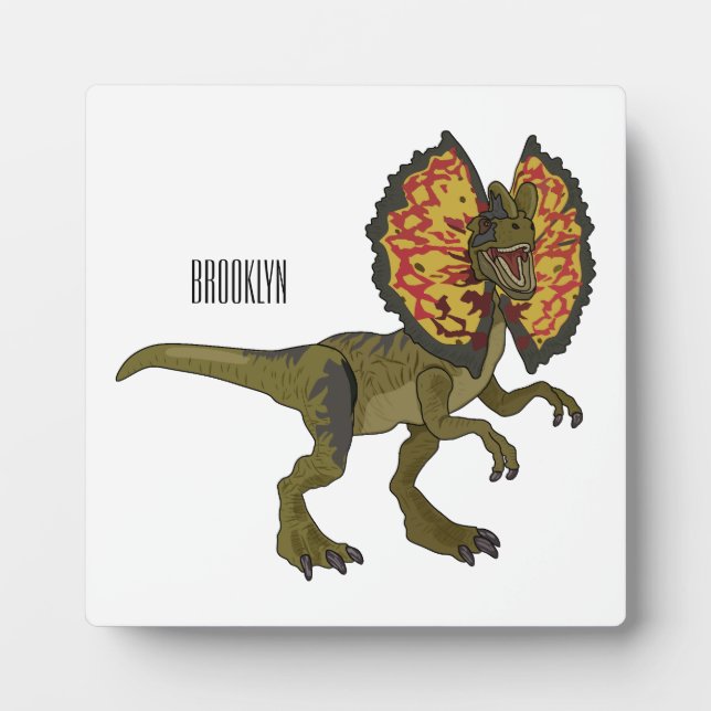 Dilophosaurus-Cartoon Fotoplatte (Vorderseite)