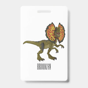 Dilophosaurus Cartoon-Illustration Ausweis