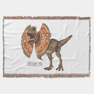 Dilophosaurus cartoon illustration  decke
