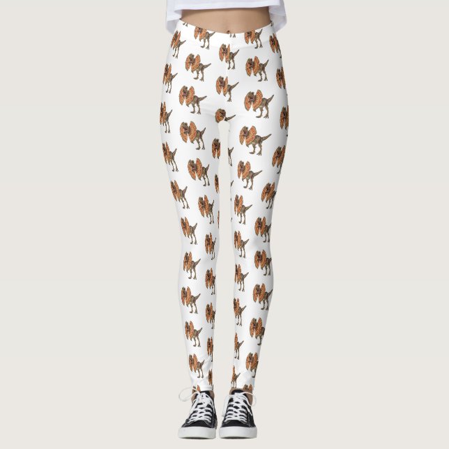 Dilophosaurus-Cartoon Leggings (Vorderseite)