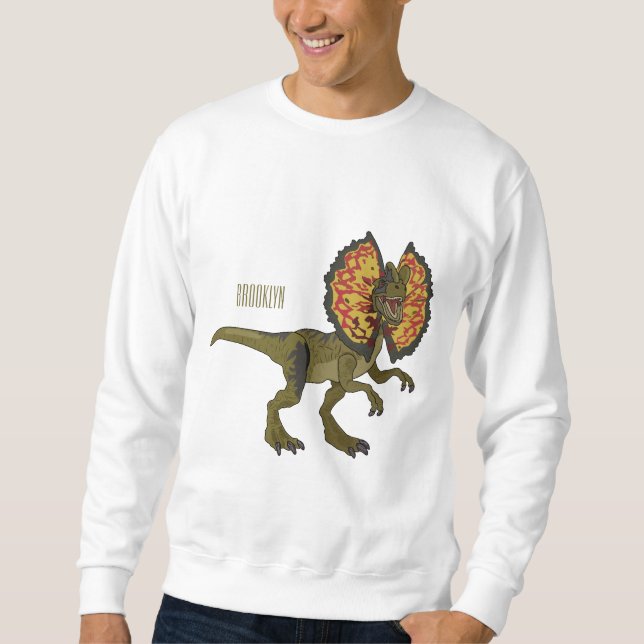 Dilophosaurus-Cartoon Sweatshirt (Vorderseite)