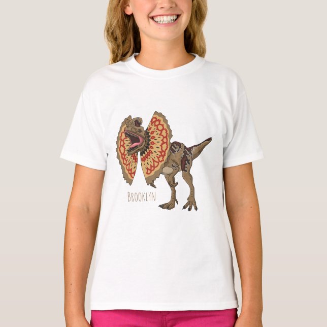 Dilophosaurus-Cartoon T-Shirt (Vorderseite)