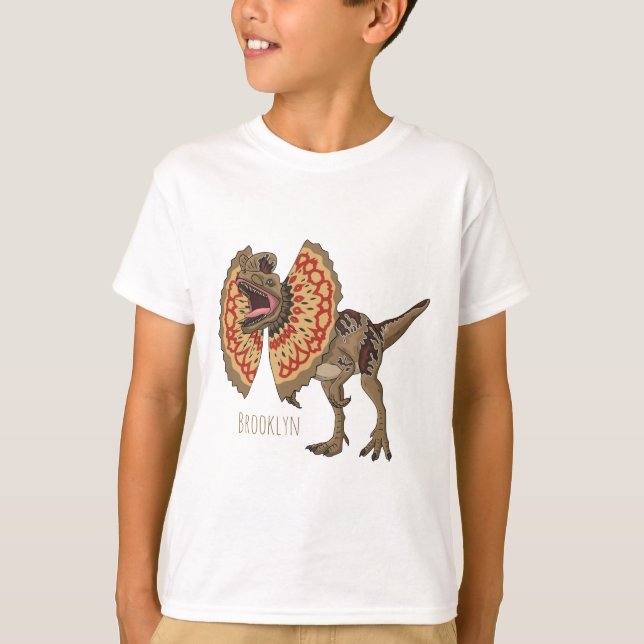 Dilophosaurus-Cartoon T-Shirt (Vorderseite)