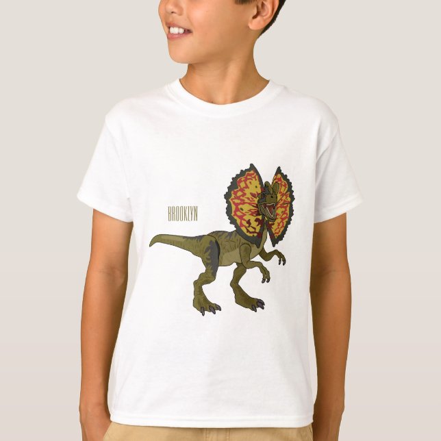 Dilophosaurus-Cartoon T-Shirt (Vorderseite)