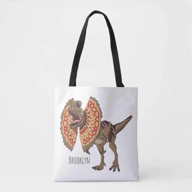 Dilophosaurus-Cartoon Tasche (Vorderseite)