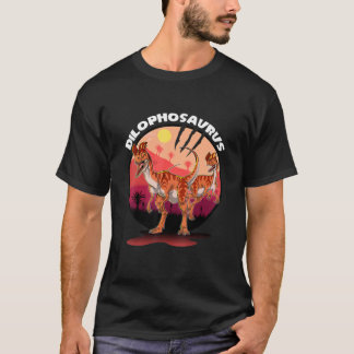 Dilophosaurus Dinosaurier mit Hintergrund T-Shirt