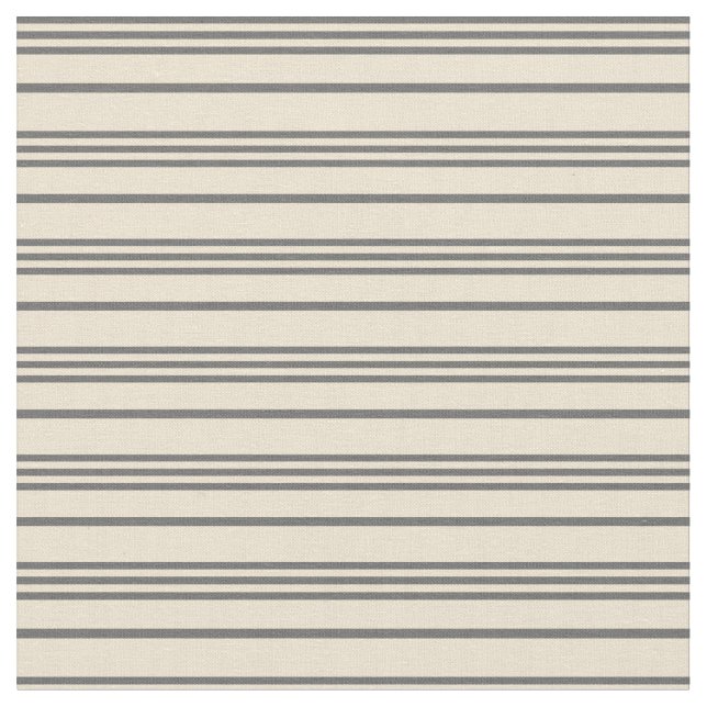 Dim Gray and Beige Lined/Strickmuster Stoff (Nahaufnahme)