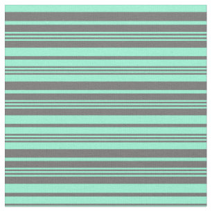 Dim Gray & Aquamarine Farbige Streifen Stoff