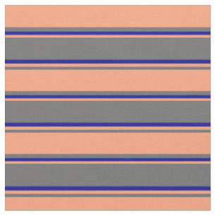 Dim Gray, Light Lmon & Dark Blue Pattern Stoff