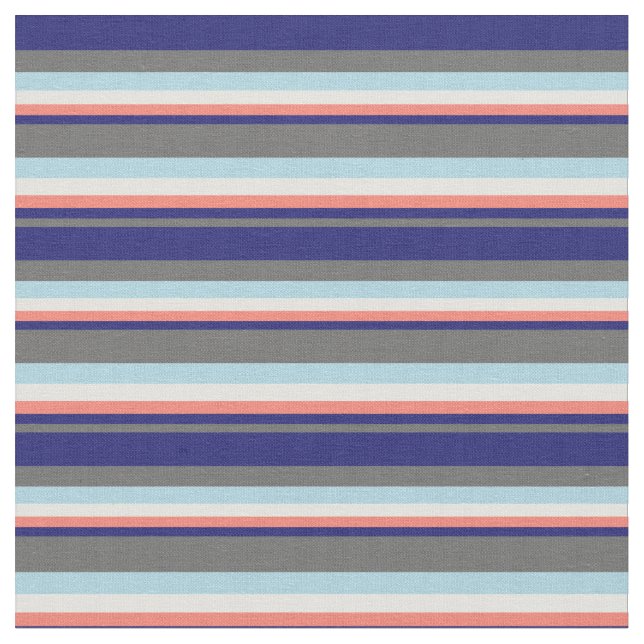Dim Gray, Midnight Blue, Lachs, Light Cyan & Blue Stoff (Nahaufnahme)