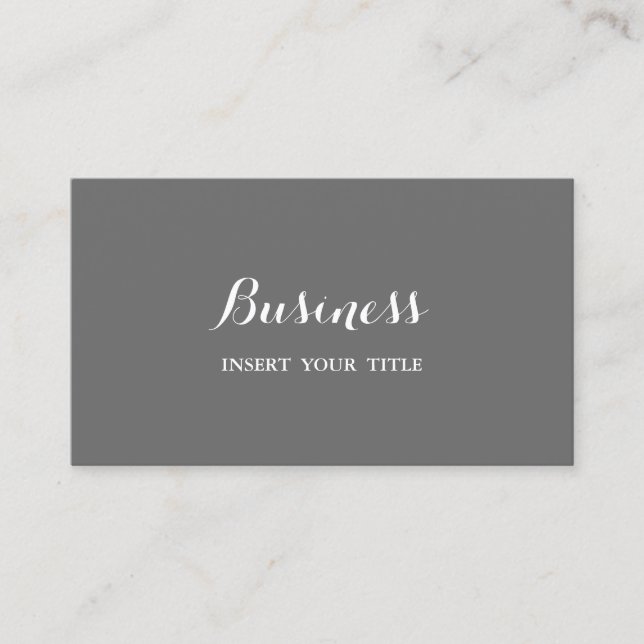 Dim Gray Minimalistisch Trendy Elegante Kalligrafi Visitenkarte (Vorderseite)
