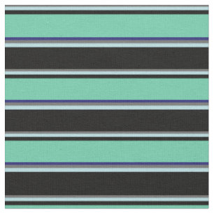 Dim Gray, Powder Blue, Black, Aquamarine & Blue Stoff