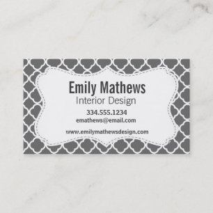 Dim Gray Quatrefoil Visitenkarte