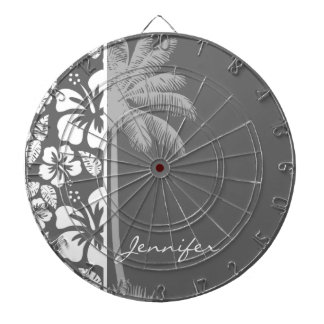 Dim Gray Tropical Hibiskus; Palme Tree Dartscheibe