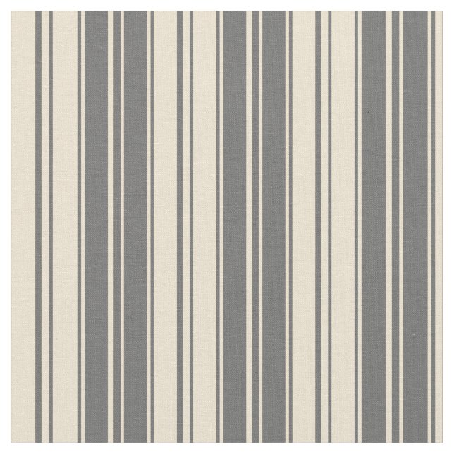 Dim Gray und Beige Streifen Stoff (Nahaufnahme)