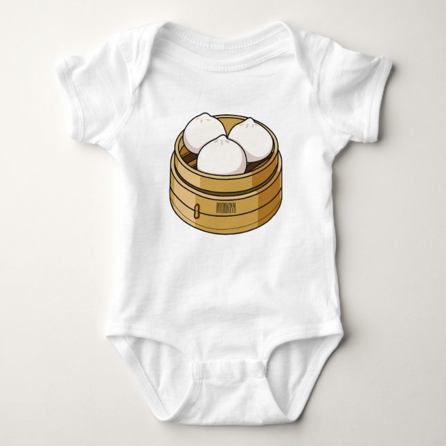Dim sum Cartoon Illustration Baby Strampler (Vorderseite)